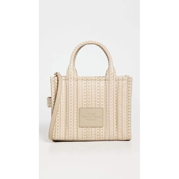 Marc Jacobs Handbags - Marc Jacobs The Monogram Mini Tote Bag Khaki Leather Crossbody NEW